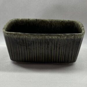 Vintage Hull Brown and Green Drip Planter